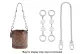Silver Camellia 12cm*2+Decorative Chain 35cm
