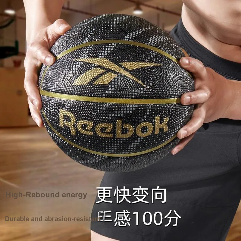Reebok Rubber Basketball Black Gold Size 5 Street Training Competition-1