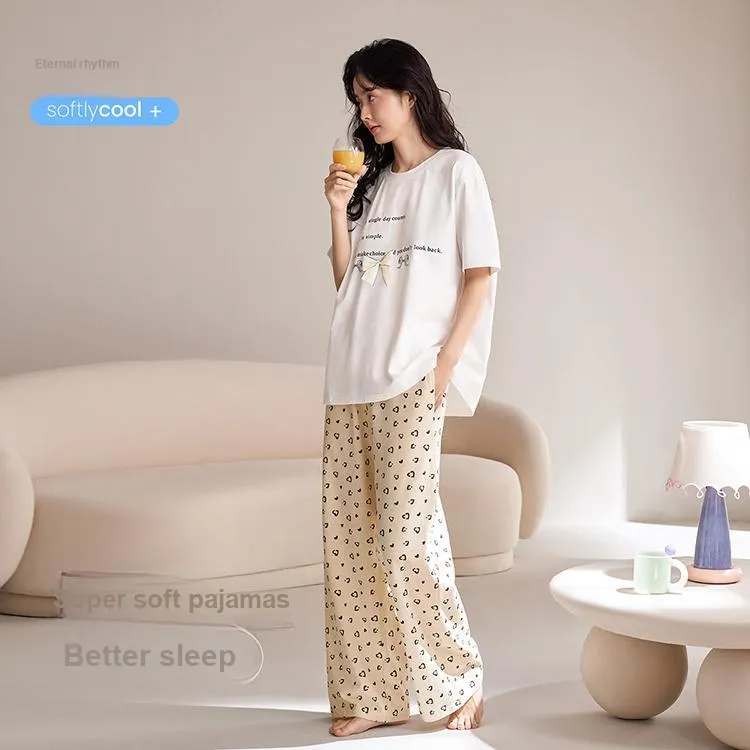 JINGYUN Pajama Set Women's Cloud Light White-1