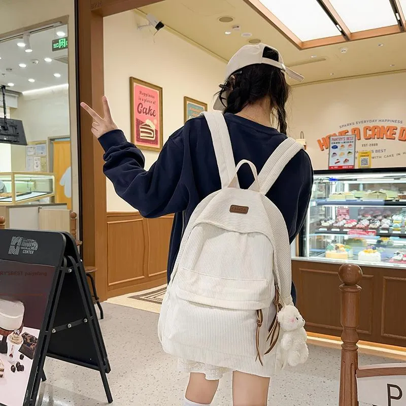 Kaka Tree Oxford Backpack Large Size Unisex Black/Khaki/White/Green/Gray-4