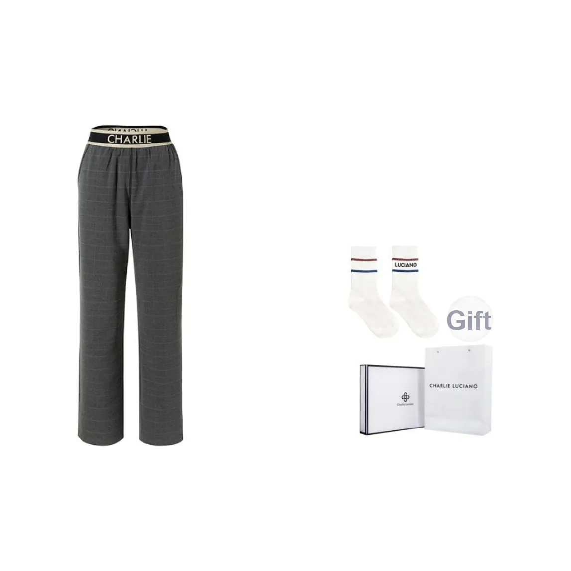 Charlie Luciano Casual Pants Unisex Dark Gray