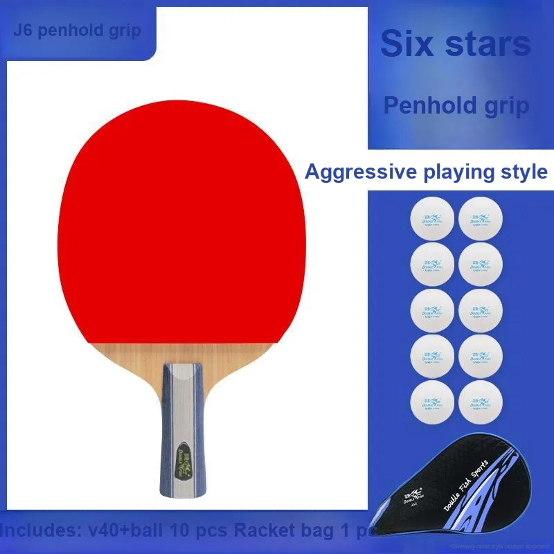 DOUBLEFISH Ping Pong Paddles Unisex Basswood Sponge Red-1