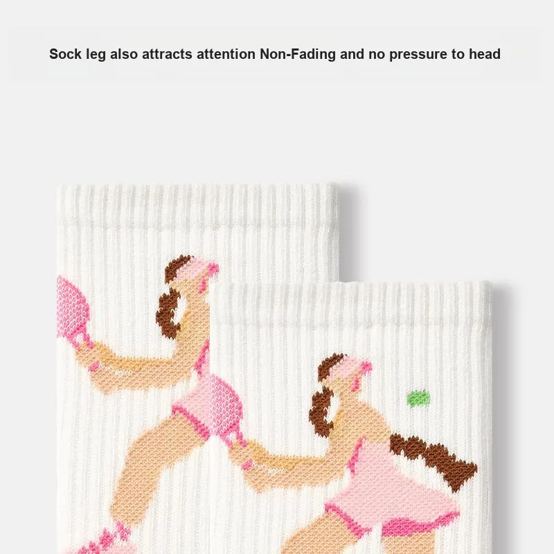 Primeet Mid Calf Socks Unisex 3 Pack Tennis-1