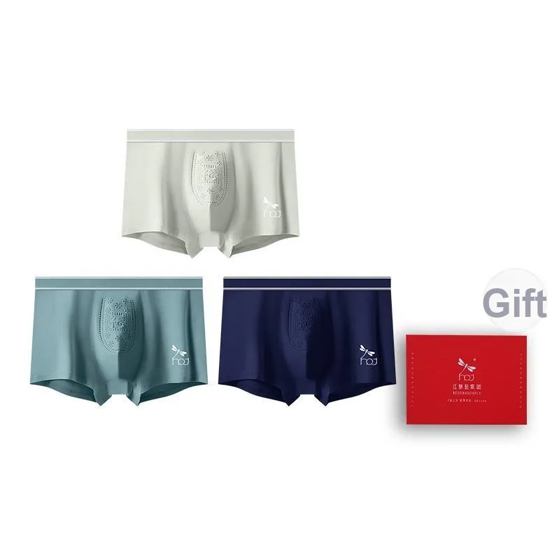 RED DRAGONFLY 50S Pure Cotton Underpants Men's 3 Piece Gift Box Set
