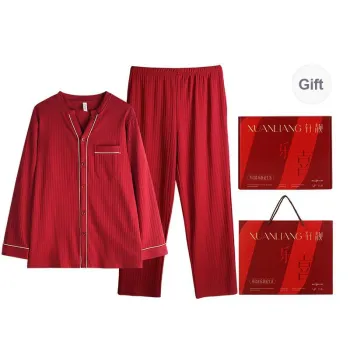 Xuan Liang Pajama Set Men's Gift Box Set Maroon