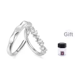 925 Sterling Silver, Heartbeat Bowknot Couple Rings
