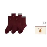 3 Burgundy Bowknot+2 Burgundy Cuffed