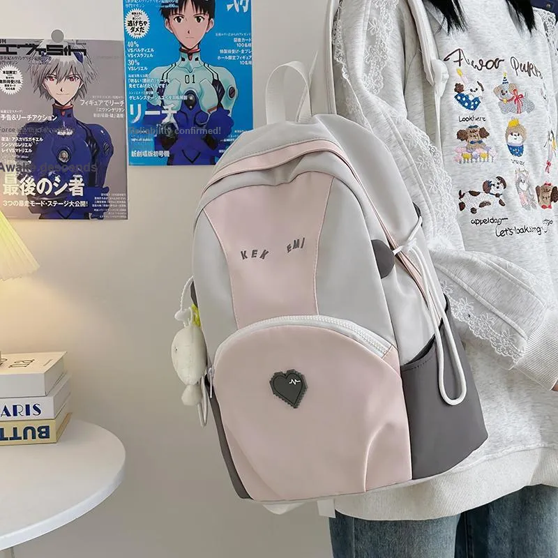 GOBLIN SHARKS 1759 Nylon Backpack Large Size Unisex Blue/Khaki/Pink-16