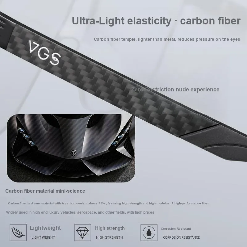 VEGOOS Alloy Carbon Fiber Aviator Sunglasses Unisex-3