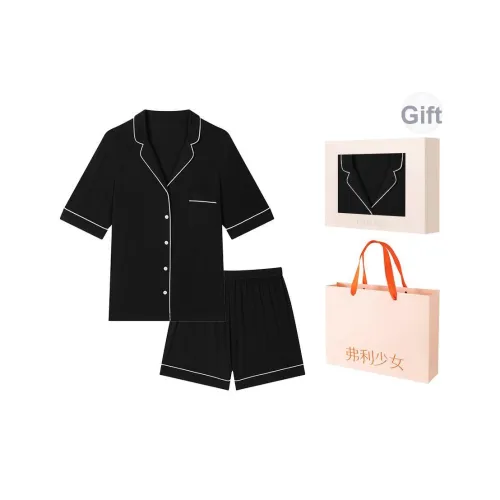 FREELASS Пижамы Подарочная коробка Лето Женские Черный