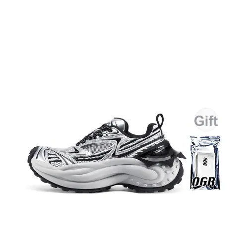 OGR Износостойкий Дышащий Увеличивающий Высоту Отскок Низкий Топ Беговые кроссовки Унисекс Каменно-черный