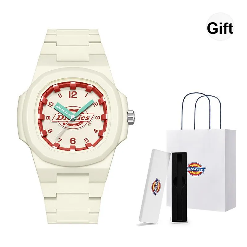Dickies Наручные часы Кварцевый механизм Пластиковый ремешок Белый циферблат Унисекс Festival Gift