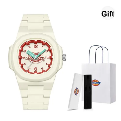 Dickies Наручные часы Кварцевый механизм Пластиковый ремешок Белый циферблат Унисекс Festival Gift