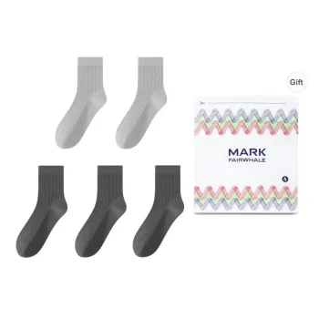 FAIRWHALE Mid Calf Socks Unisex Box 5 Pack