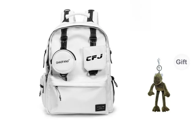 CHAOFANJI Membrana Dermalis Backpack Laptop Bag Large Size Unisex White/Black-0