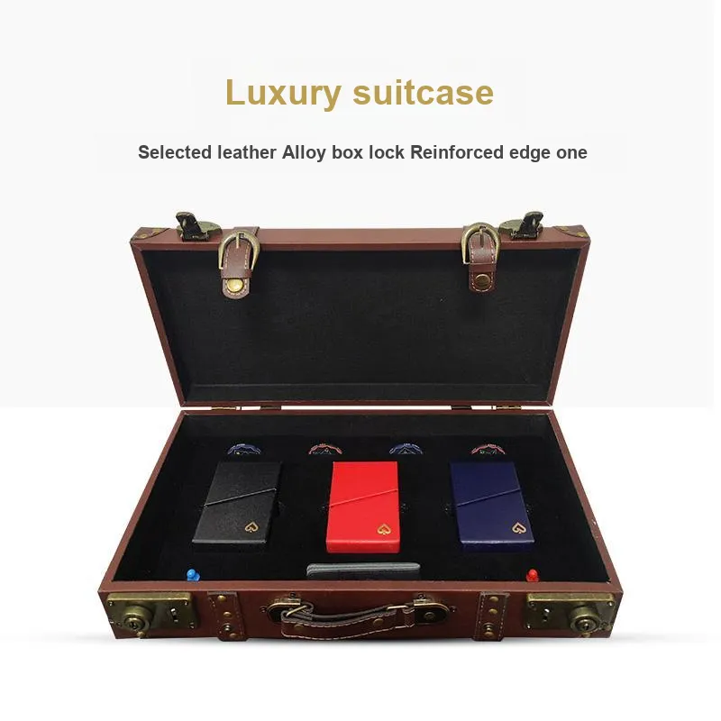 GPPOKER Gold Medal High End Push Egg Poker Card Box Leather Box With Score Card Sign Card Table Cloth Poker Cards-4