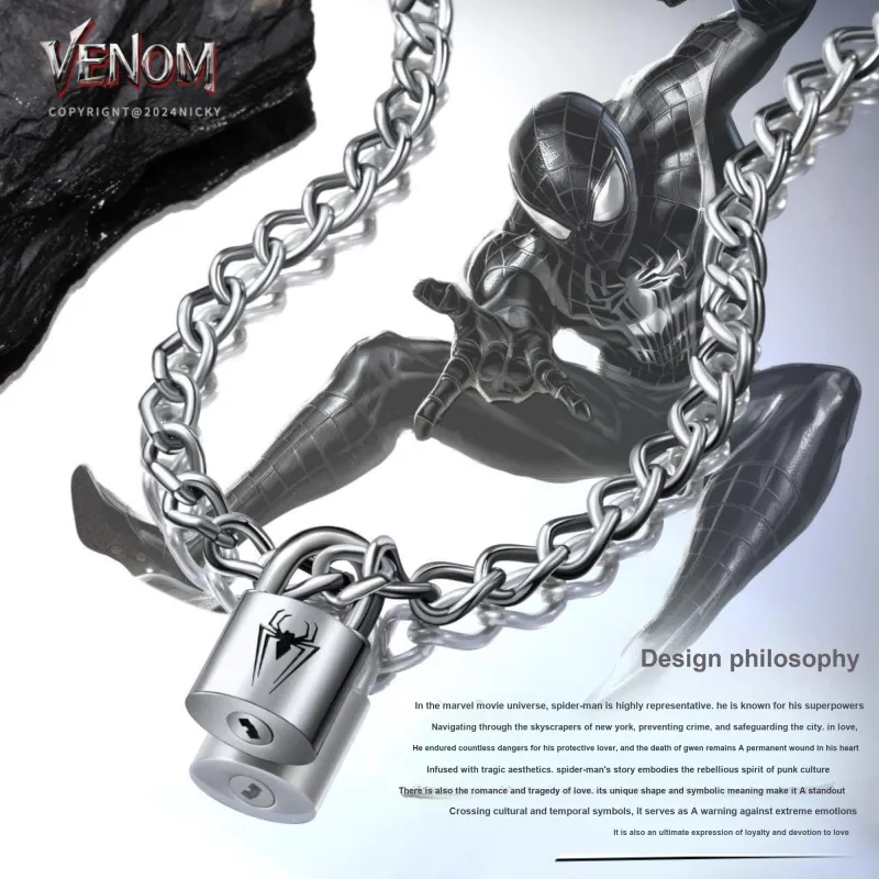 Disney Marvel Series Titanium Steel Necklaces Unisex Silver-9