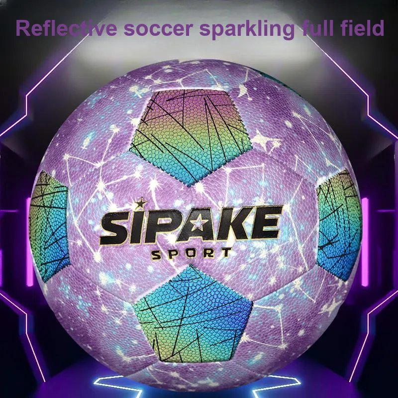 SIPAKESPORT Size 4 5 Size Soccer PU Machine Stitched Soccer Ball Unisex Starry Sky Purple-4