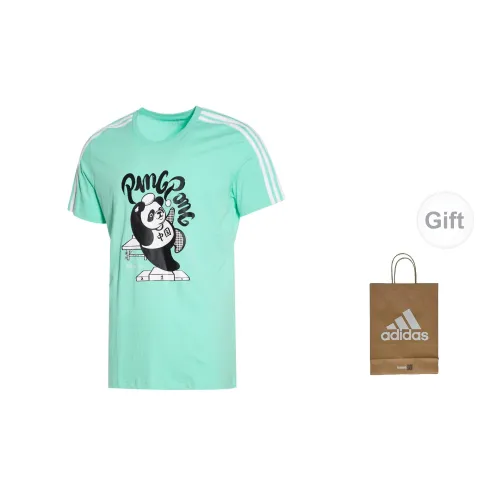 Adidas T-Shirts Men Teal+Gift Bag