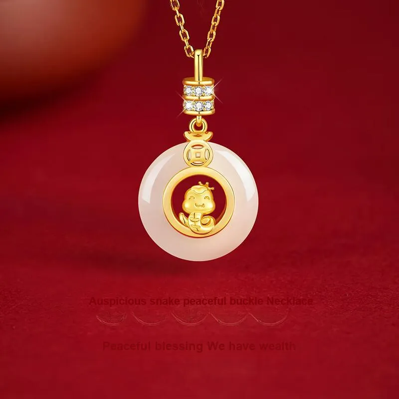 Royal Heaven's Choice Hetian Jade Necklaces Pale Greenish White Jade Unisex-2