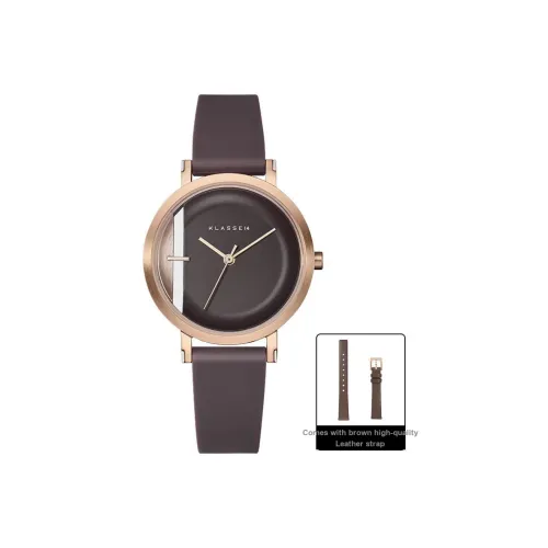 KLASSE14 Imperfect Collection Наручные часы Кварцевый механизм Резиновый ремешок Циферблат цвета кофе Женские часы