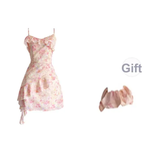 COVT Slip Платье Женские Масло Картины Многоцветный Включает Резинку для волос