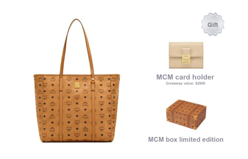 MCM Anya Top Zip Shopper Visetos Medium Cognac-6