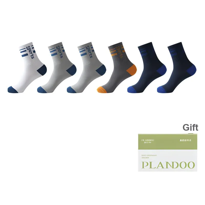 PLANDOO Mid Calf Socks Men's Shopping Bag 6 Pack-48