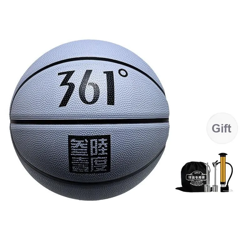 361° Rubber Basketball Silver Illusion Gray Size 7 Training Unisex-0