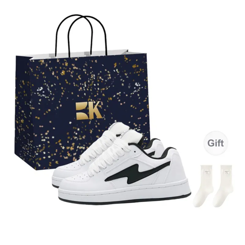 Boldi Kuki Slip Resistant, Abrasion Resistant, Lightweight Low Top Skateboard Shoes Women's White Black-0