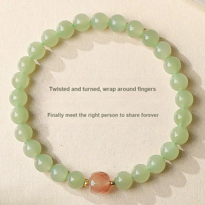 YINXIANGMOU Hetian Jade Bracelets Pale Greenish White Jade Women's-4
