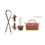 [Brown Silver]Crossbody Shoulder Strap+Design Buckle (Includes Bear Pendant)