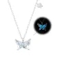 Dream Blue Butterfly Glow in The Dark Necklace