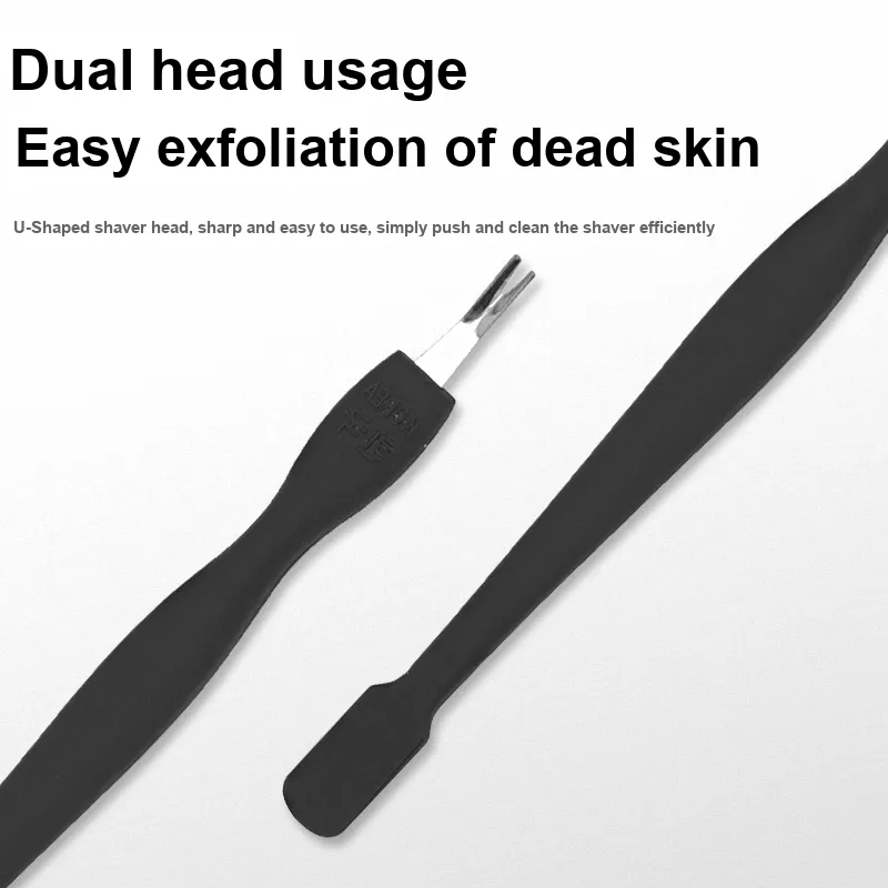 JINGLINGLONG Dead Skin Nail Care Oil Tool Nail Pusher Stainless Steel Black Dead Skin Cross Alcohol Wipe-4