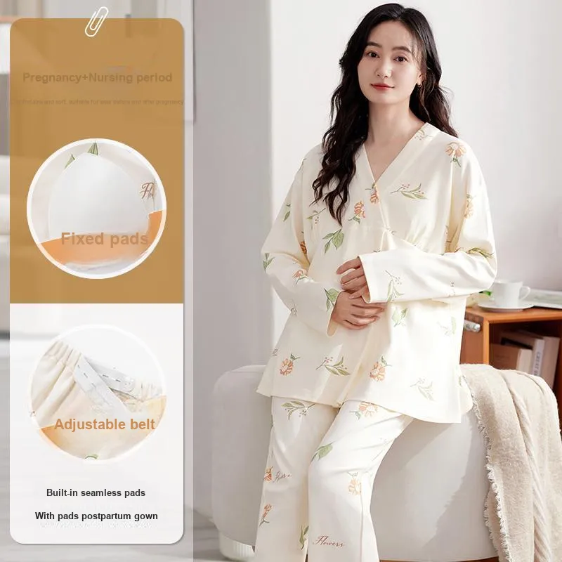 XIAFENYAN Pajama Set Women's Apricot-1