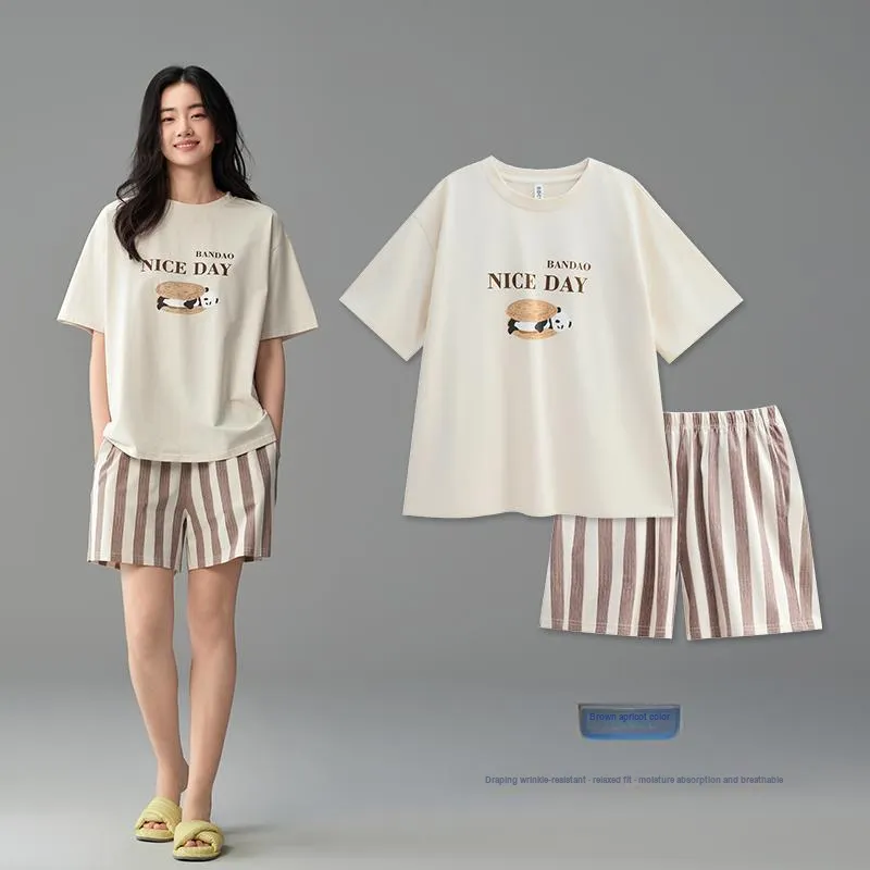 Peninsula City Pajama Set Women's Gift Box Set Brown Apricot Color-4