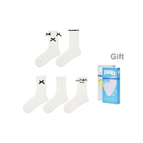 PAINWAKE Носки Crew Женские упаковка из 5 пар чисто белый Log