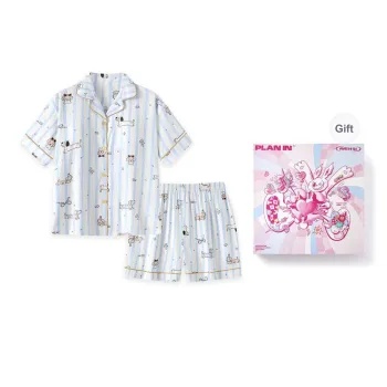 PLAN IN Pajama Set Women's Gift Box Set Blue
