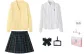 Yellow Sweater+Dark Green Pleated Skirt, Comes with Free Shirt+Boxer+Hanging Tag