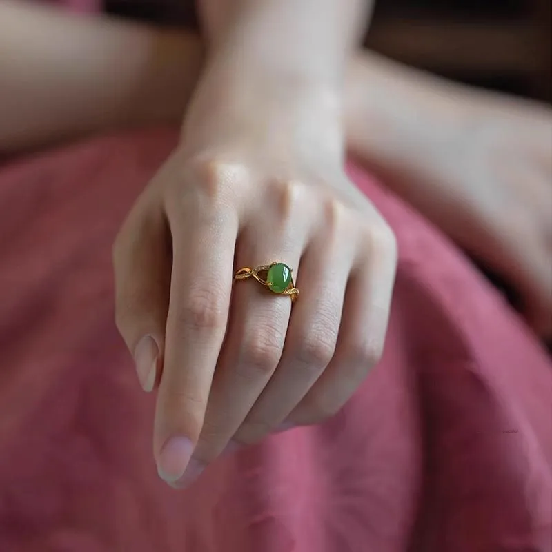 Andaozi Hetian Jade Rings Jasper Unisex-2