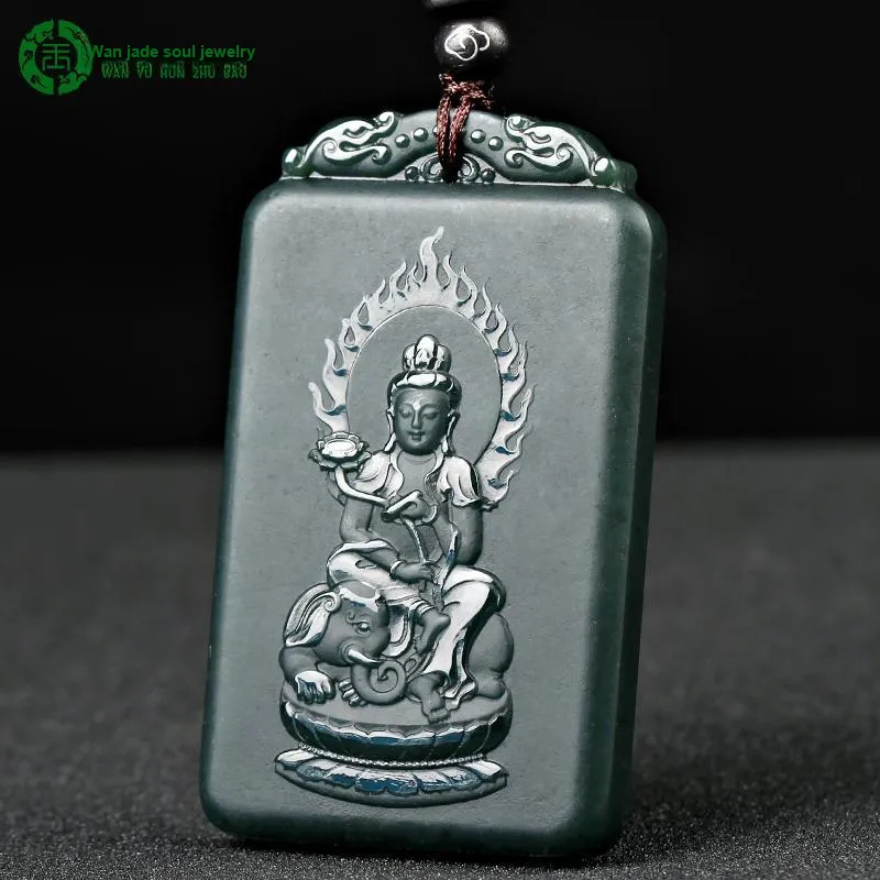 WANYUHUN Hetian Jade Pendants Green Jade Unisex-27