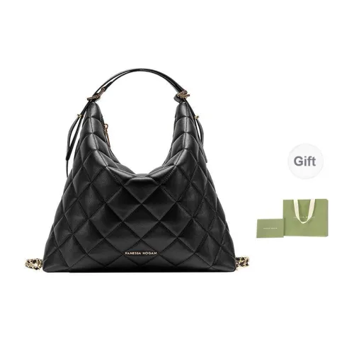 VANESSA HOGAN Cow Leather Tote Bag Shopping Bag Tote Bag Shoulder Bag Women's Black