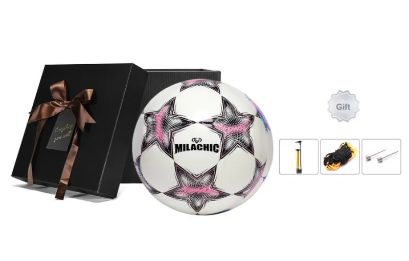 MILACHIC Size 4 Ball Soccer PU Machine Stitched Soccer Ball Unisex Multicolor-5