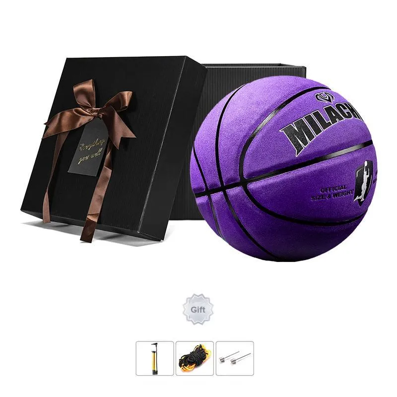 MILACHIC Cow Leather Basketball Deep Affection Purple Size 7 Ball Training Match Unisex-7