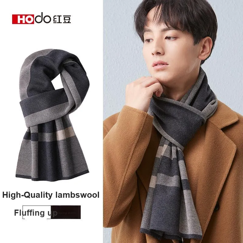 Red bean Knit Scarves Men-6