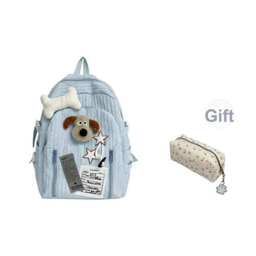 NATTY Холст Рюкзак Унисекс Небесно-Синий Кремово-Желтый