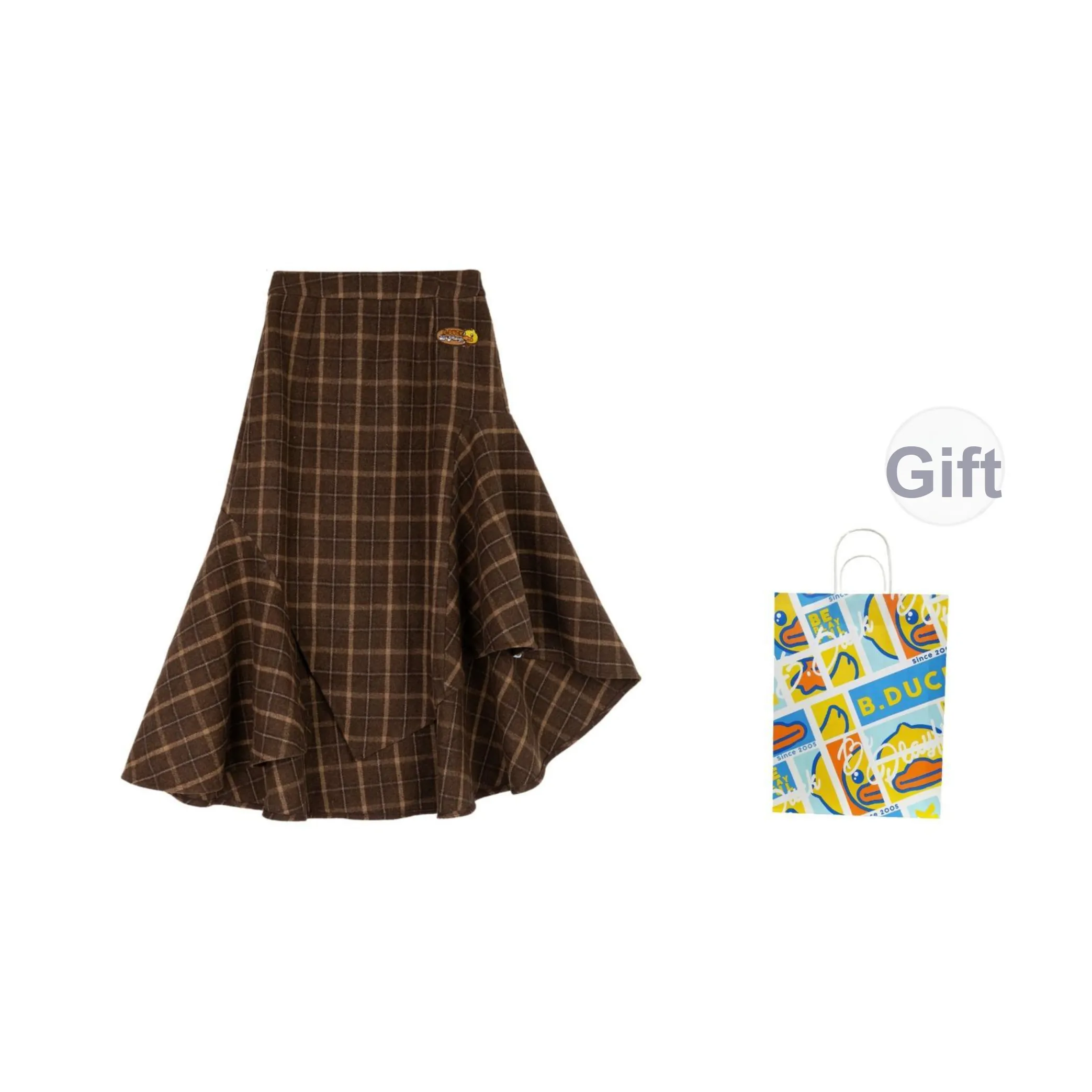 B.Duck Повседневный Длинный Юбка Женские Коричневый