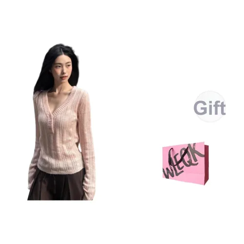 WLEQK Розовый Женский Трикотаж