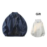Navy Blue+White Gray Sweatshirt