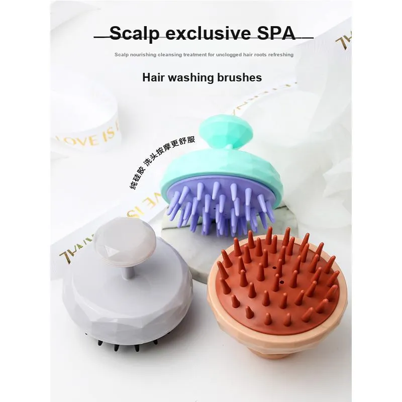 Gentle Welcome Home Use Scalp Cleaning Treatments Handheld Silicone Hair Cleaning Brush Massage-1